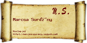 Marcsa Surány névjegykártya